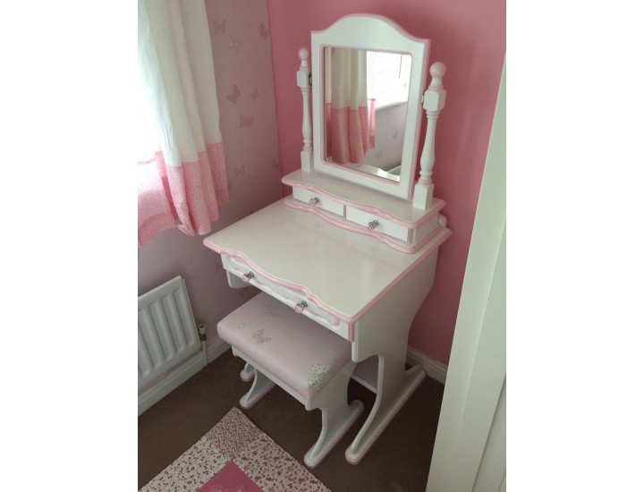 Dressing Table One Drawer With Stool And Mirror